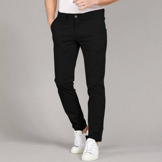 Black Cotton Chinos