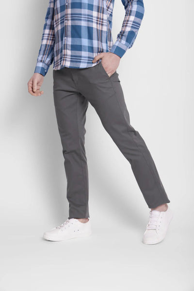 Premium Dark Grey Cotton Chinos