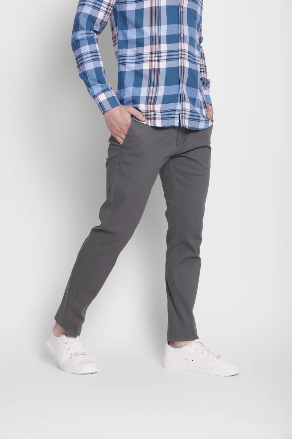 Premium Dark Grey Cotton Chinos