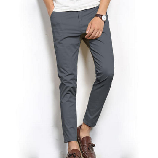 Dark Grey Cotton Chinos