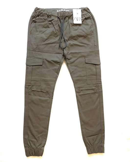 Light Grey Men Cotton Cargo Trouser