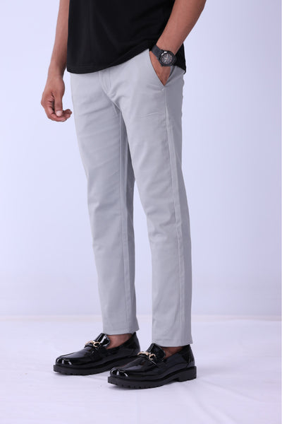 Light Grey Cotton Chinos Pant