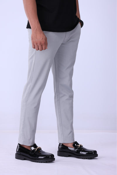 Light Grey Cotton Chinos Pant