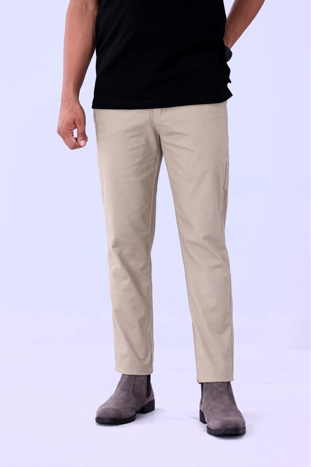 Light Beige Cotton Chinos Pant