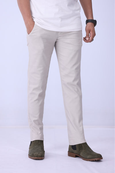 Off White Cotton Chinos