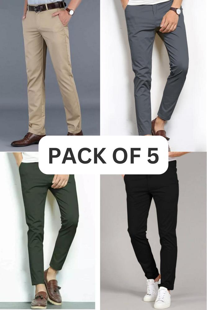 Pack of 5 Cotton Chinos