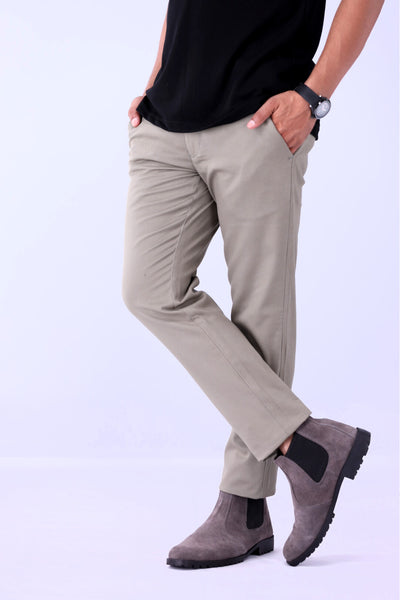 Medium Khaki Cotton Chinos Pant