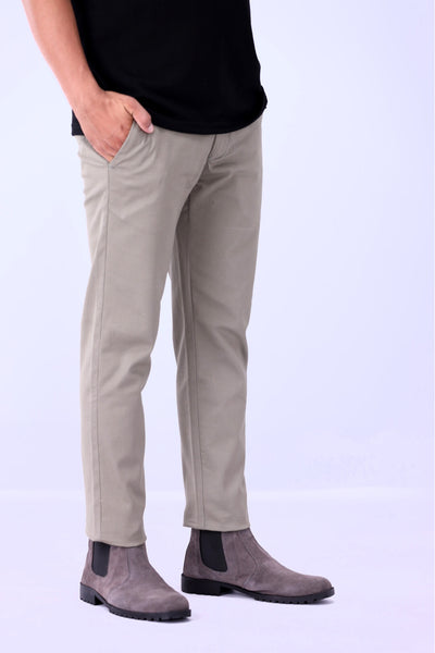 Medium Khaki Cotton Chinos Pant