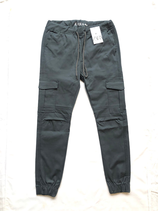 Grey Men Cotton Cargo Trouser