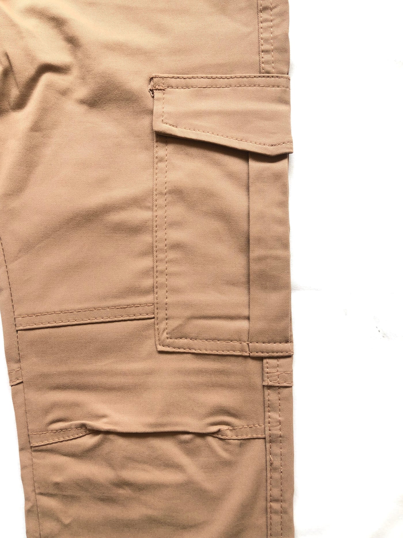 Light Pink Men Cotton Cargo Trouser