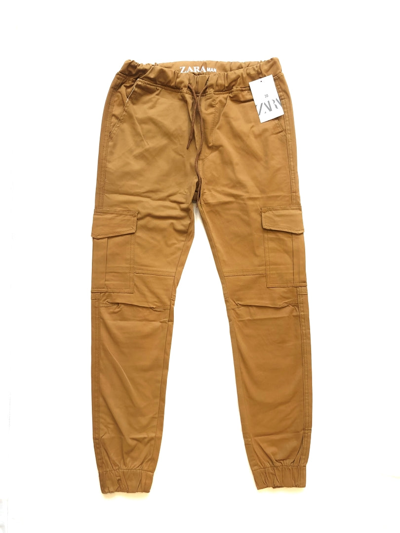 Brown Men Cotton Cargo Trouser