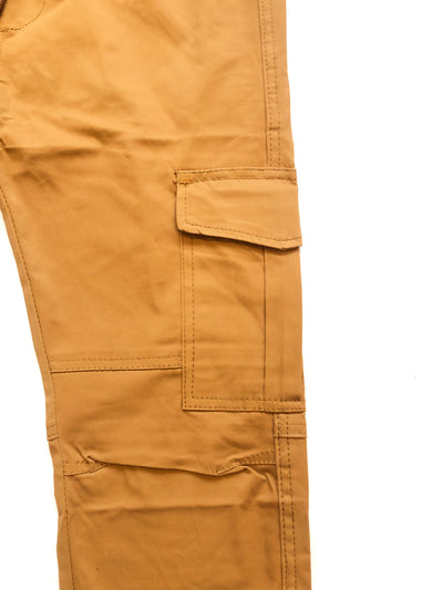 Brown Men Cotton Cargo Trouser