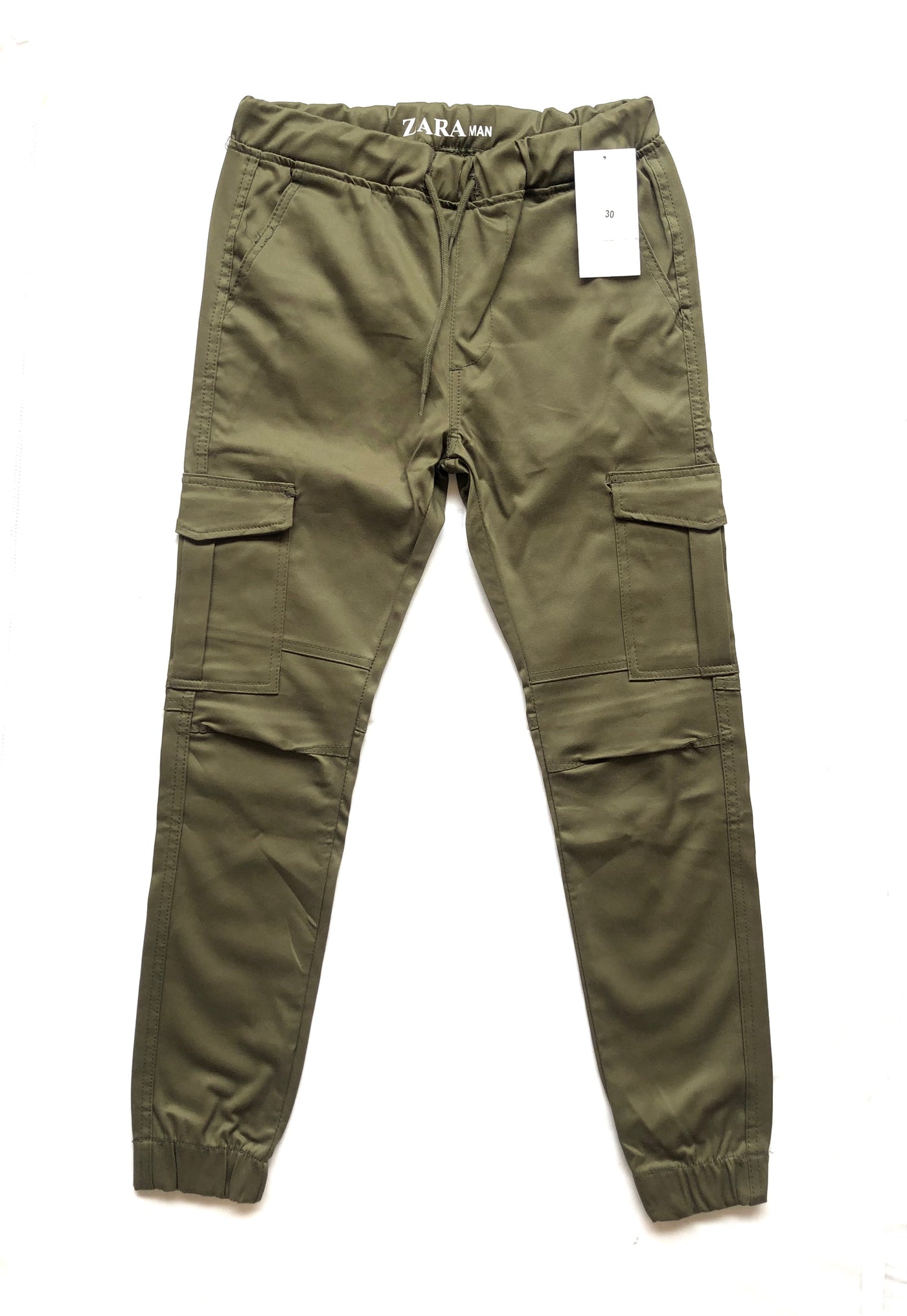 Army Green Men Cotton Cargo Trouser