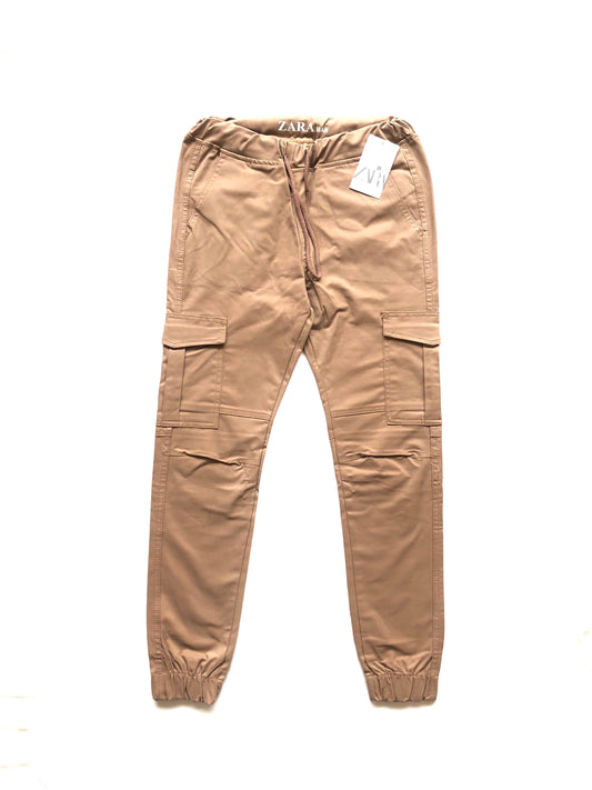 Light Pink Men Cotton Cargo Trouser