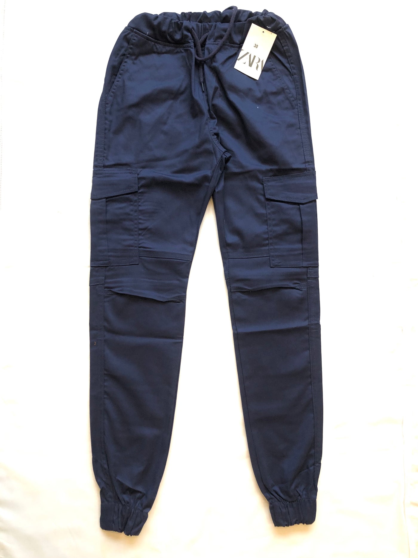 Bright Blue Men Cotton Cargo Trouser